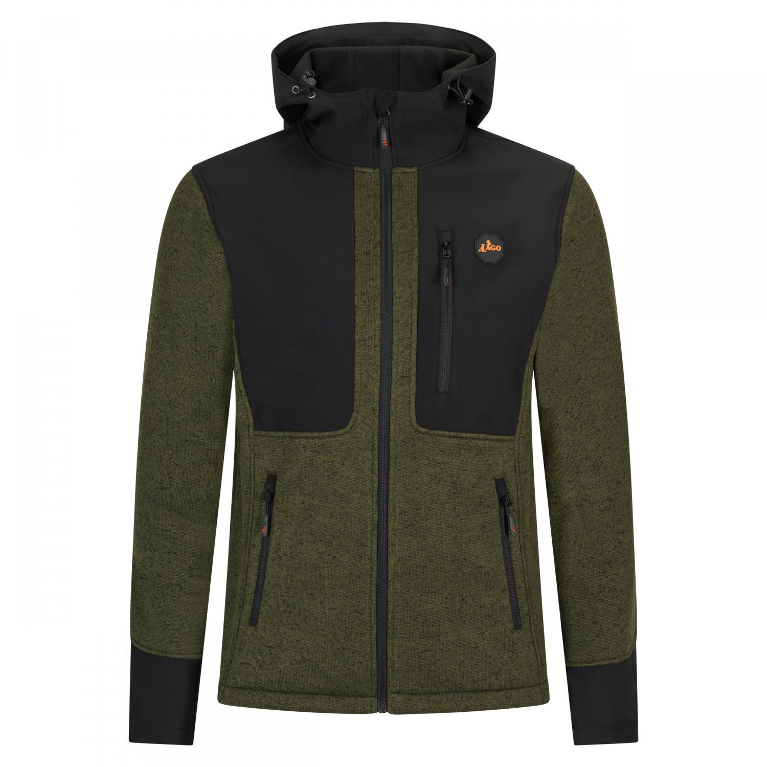  Strickfleece-/Softshell-Jacke Wildland Herren (Oliv/Schwarz) 