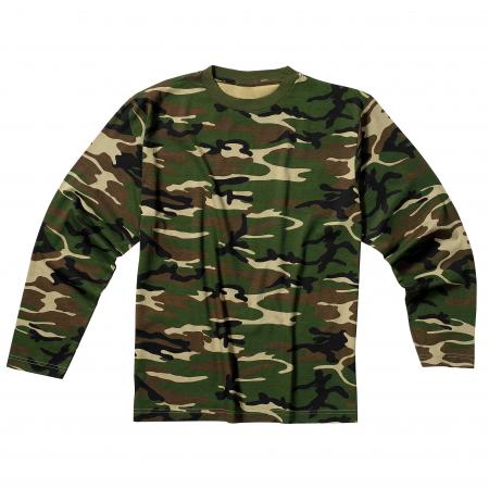 Miltec Langarmshirt Co Woodland Herren (Camouflage)