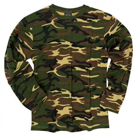 Miltec Langarmshirt Co Woodland Herren (Camouflage)