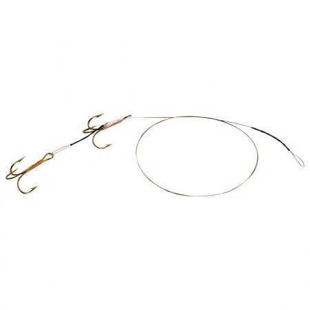  Stahlvorfach mit zwei Drillingen Diamondsteel
