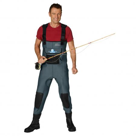 Seabehr Neopren Wathose 5 mm - Platin-Innovation Herren, m. Filz-Sohle (Seal-Grau)