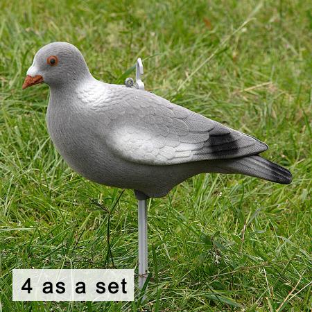  Ringeltaube Vollschale beflockt (4er Set)