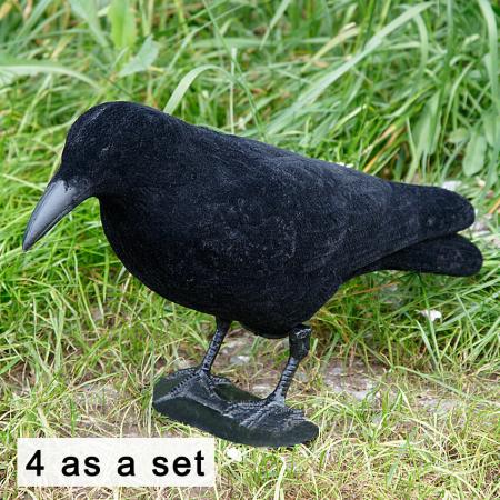  Rabenkrähe Vollschale(beflockt, 4er Set)
