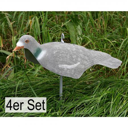  Ringeltaube Halbschale beflockt (4er Set)