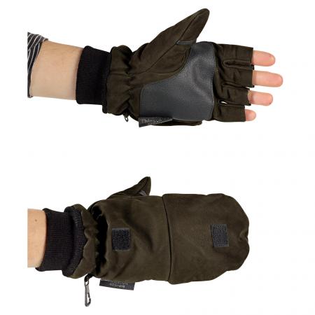  Nubukleder Handschuhe Unisex (Oliv/Schwarz)