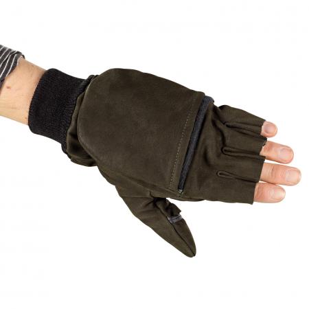  Nubukleder Handschuhe Unisex (Oliv/Schwarz)