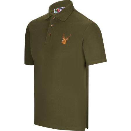  Polo-Shirt Rothirsch Unisex (Oliv)