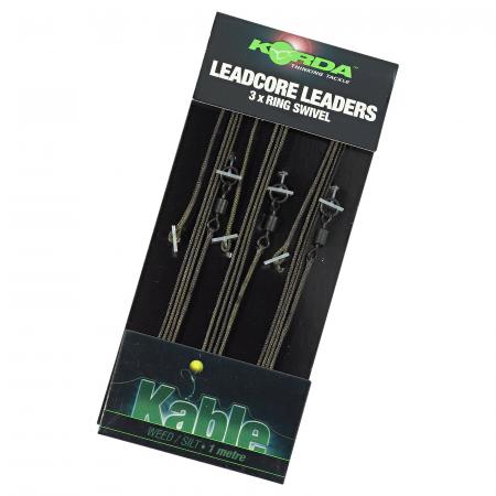 Ring Swivel Leadcore Leader (weed/silt/grün)