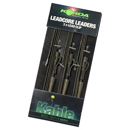  Ring Swivel Leadcore Leader (weed/silt/grün)
