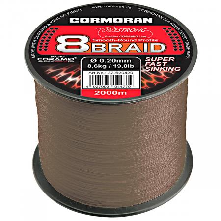 Cormoran Angelschnur Corastrong 8-Braid Super Fast Sinking (dunkelbraun)