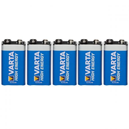  Blockbatterien (Set 5 x, 9V)