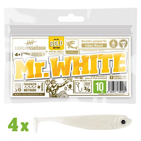  Gummifisch Zanderköder (10 cm, Mr. White)