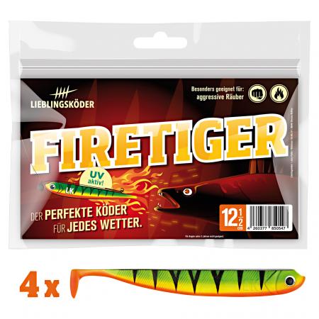  Gummifisch Zanderköder (12,5 cm, Firetiger)