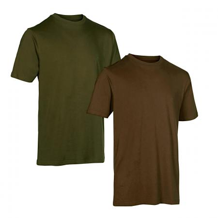  2er-Pack T-Shirts Herren (Green/Brown Leaf)