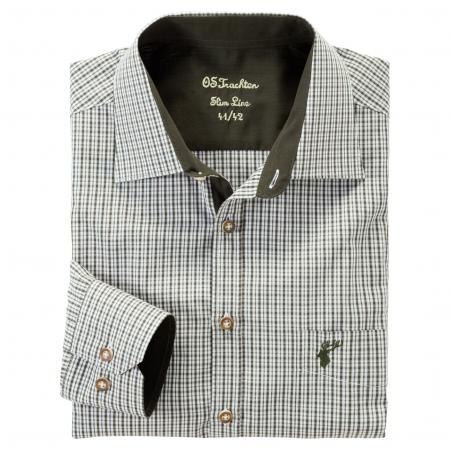  Snivy Shirt 1/1 Sleeve Slim Fit Men (Dark Green)
