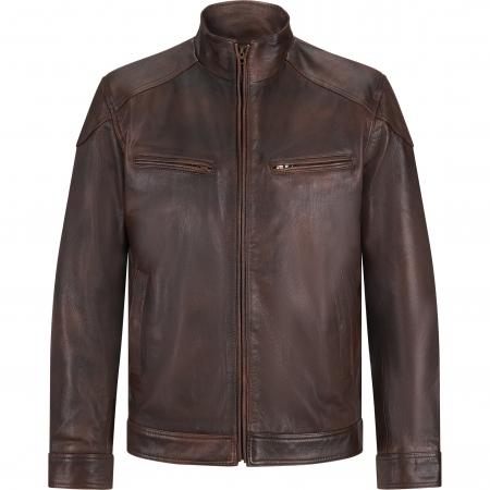  Lederjacke Boston Herren (Braun)