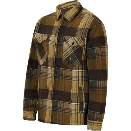 Fleecejacke Holzfäller Herren (Grün/Braun)