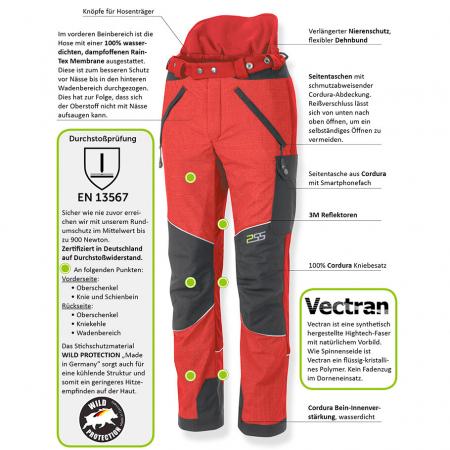  X-treme Protect Sauenschutzhose Herren (Rot/Schwarz)