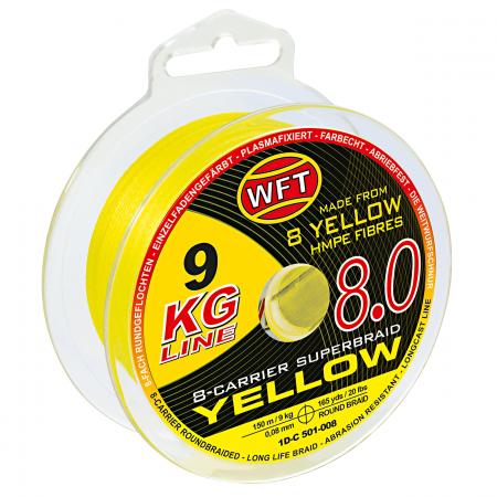 WFT Angelschnur KG 8.0 8-Carrier Super Braid (gelb, 150 m)