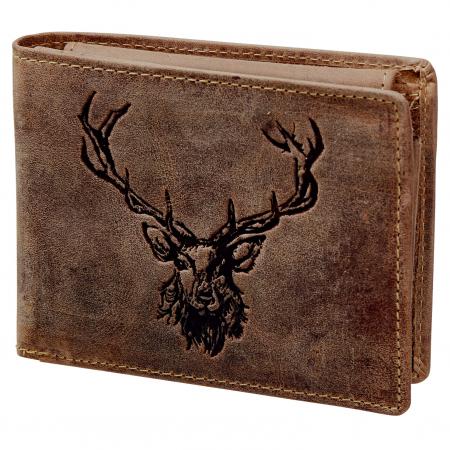 Green Burry Vintage Scheintasche 2tlg. "Royal Stag" Leder (Braun)
