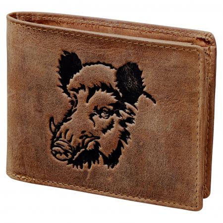 Green Burry Vintage Scheintasche 2tlg. "Wild Boar" Leder (Braun)