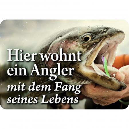 Blechschild (Hier wohnt ein Angler...)