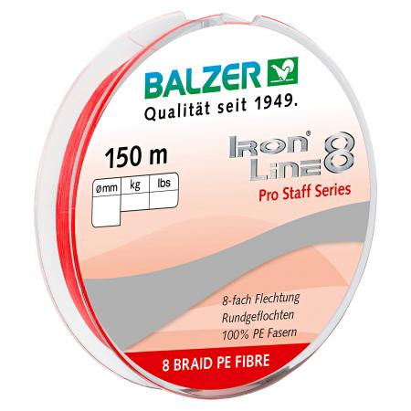  Angelschnur Iron Line 8 Pro Staff (rot, 150 m)