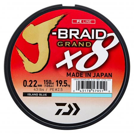 Daiwa Angelschnur J-Braid Grand X8 (blau, 135 m)