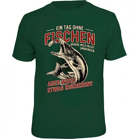 Rahmenlos "Ein Tag ohne Fischen…" T-Shirt Herren (Grün)