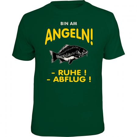 Rahmenlos "Bin am Angeln!" T-Shirt Herren (Grün)