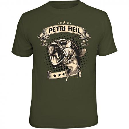 Rahmenlos "Petri Heil" T-Shirt Herren (Oliv)