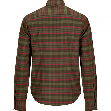  Flannel Shirt Bjarne Men (Olive/Red)