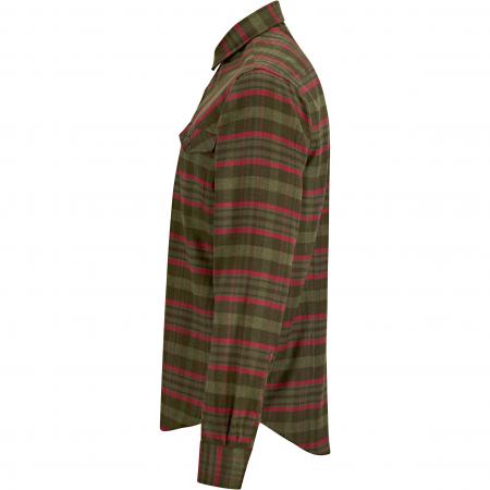 Flannel Hemd Bjarne Herren (Oliv/Rot)