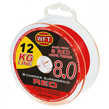 WFT Angelschnur KG 8.0 8-Carrier Super Braid (rot, 150 m)