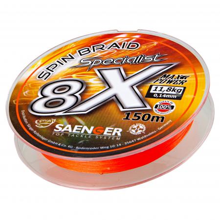 Angelschnur Spin Braid Specialist 8x (fluo/orange)