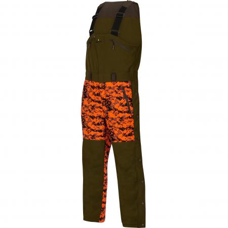  Drückjagd-Latzhose Keiler Pro Herren (Oliv/Orange Camouflage)