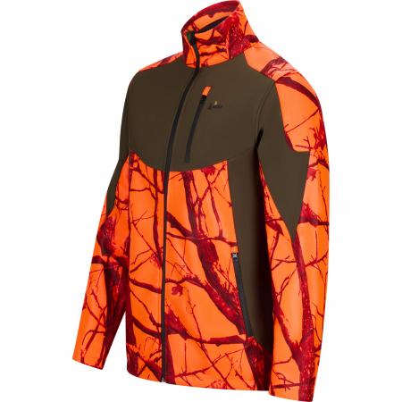  Drückjagd-Softshelljacke Keiler Pro Herren (Oliv/Orange Camouflage)