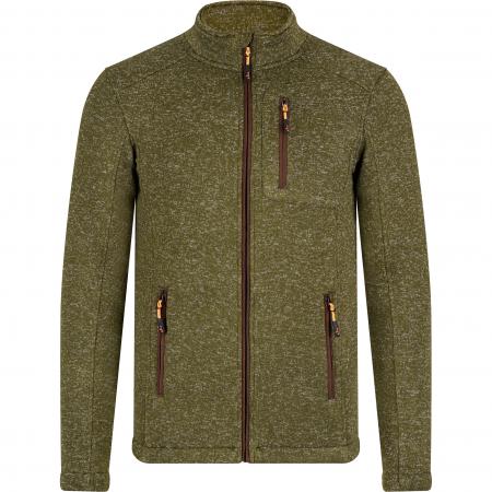 Strickfleece-Jacke Dagon Herren (Oliv Meliert)