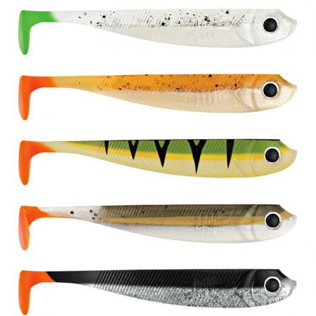  Gummifisch Barschköder (7 cm, Mixpaket Natural/Firetail)
