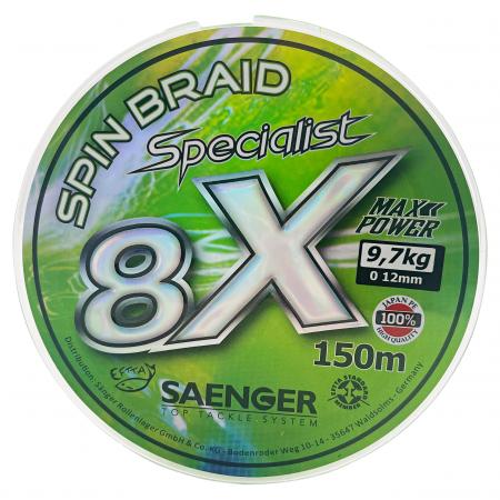  Fishing line Spin Braid Specialist 8x (chartreuse/fluo green)