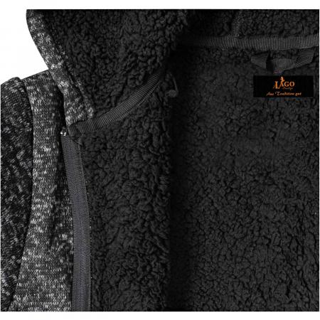  Teddy Strickfleece-Jacke Spirit Herren (Schwarz Meliert)