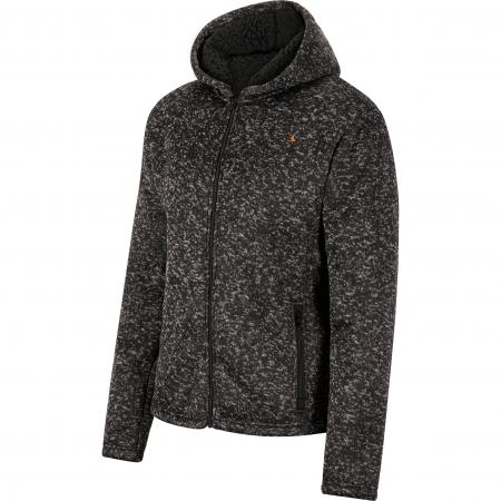Teddy Strickfleece-Jacke Spirit Herren (Schwarz Meliert)