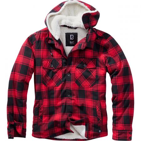  Lumber Jacket Hooded Herren, mit Kapuze (Red/Black)
