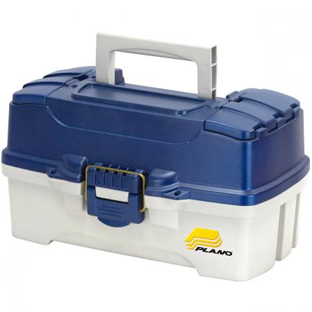 Plano Two-Tray Tackle Box (Blue Metallic/Off-White)
