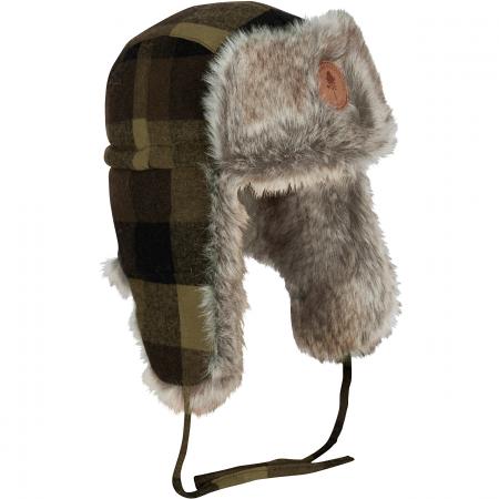  Classic Checked Fur Hat Unisex (Green/Black)