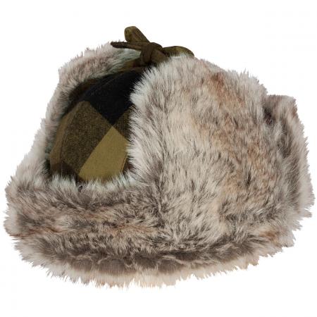 Classic Checked Fur Hat Unisex (Green/Black)