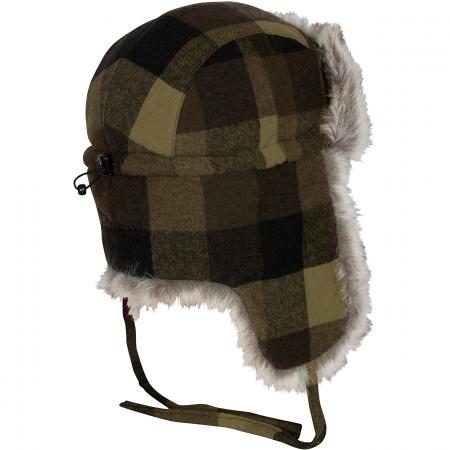 Classic Checked Fur Hat Unisex (Green/Black)
