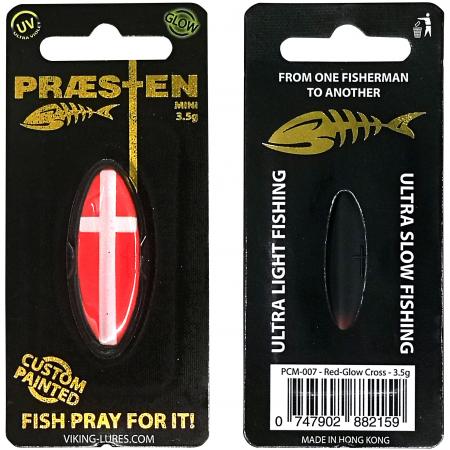  Inline Bait Præsten Mini (Red White Glow Cross)