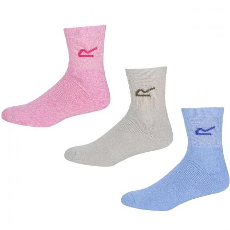 Regatta 3er-Pack Socken Damen (Bright Blush Marl)
