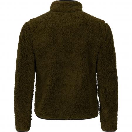  Teddyfleece-Jacke Halver Herren (Oliv/Schwarz)
